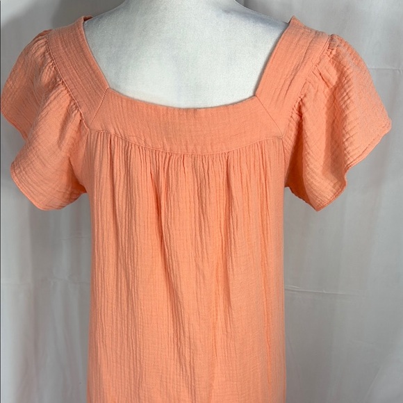 Rails Off-Shoulder Gauze Maxi Dress Coral S - Picture 8 of 13